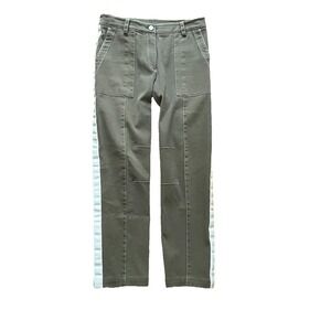 TWP Old Mans Chino Utility Straight Leg Pants Cropped Side Stripe, Size 2